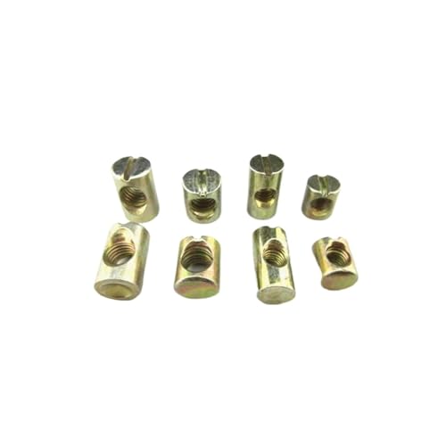 Zylindermuttern, Möbelmuttern, 10 STÜCKE Fassschrauben Kreuzdübel Schlitzbeschläge Bett Oder Stuhl Horizontale Lochmutter M6 M8 L = 11mm-17mm(M8x17mm) von WDBDFCD