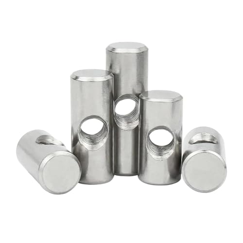 Zylindermuttern, Möbelmuttern, 10 STÜCKE Fassschrauben Kreuzdübel Schlitzbeschläge Bett Oder Stuhl Horizontale Lochmutter M6 M8 L = 11mm-17mm(OD8 M5x25(5PCS)) von WDBDFCD