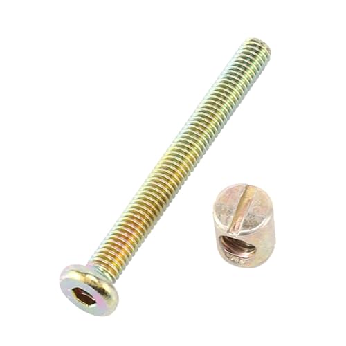 Zylindermuttern, Möbelmuttern, 10 stücke Hohe und niedrige bett möbel hardware armaturen schraube kreuz loch mutter(M6*35mm) von WDBDFCD