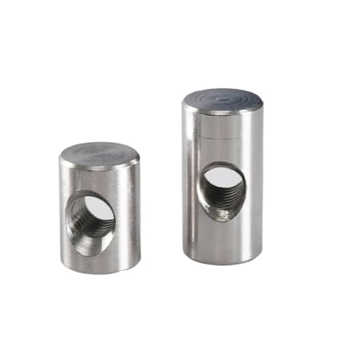 Zylindermuttern, Möbelmuttern, 10PCS Barrel Schrauben Kreuz Dübel Schlitz Armaturen Bett Oder Stuhl Horizontale Loch Mutter(M5x12) von WDBDFCD