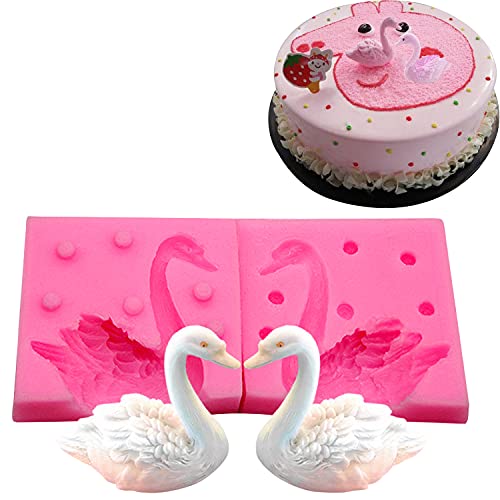 WonDerfulC 3D Schwan Fondant Silikonform Vogel Kuchen Dekoration Silikonformen DIY Backen Schokolade Form Harz Ton Kerze Formen von WDC