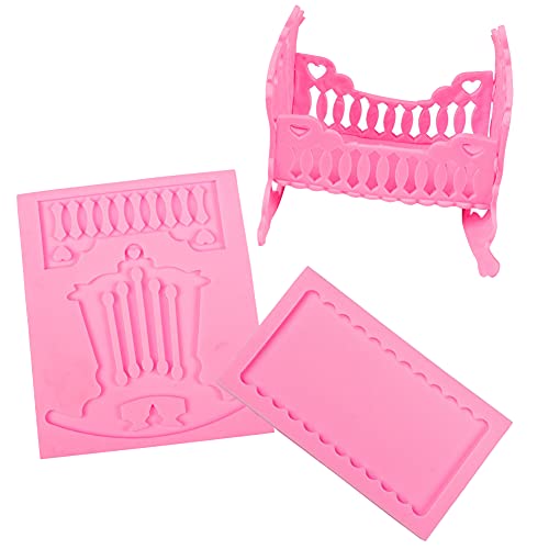 WonderfulC Baby-Kinderbett-Fondant-Kuchenform Baby Wiege DIY Schokoladenformen Epoxid-Form Cupcake Formen Silikon Backform von WDC