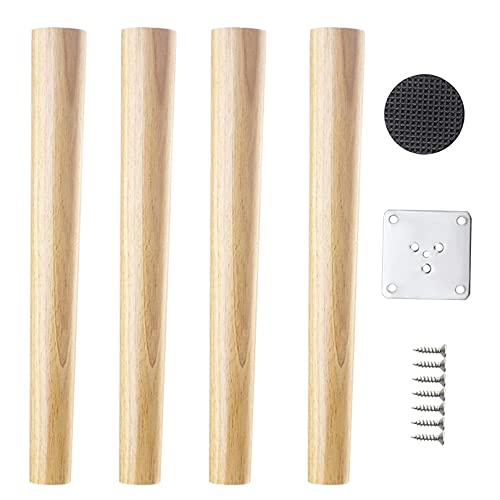 WDCDYQDH 4 Stück Massivholz Möbelfüße Tischbeine Matten Sofa Ersatz Teeschrank Winkel (schräger Fuß 40cm) (gerade von WDCDYQDH