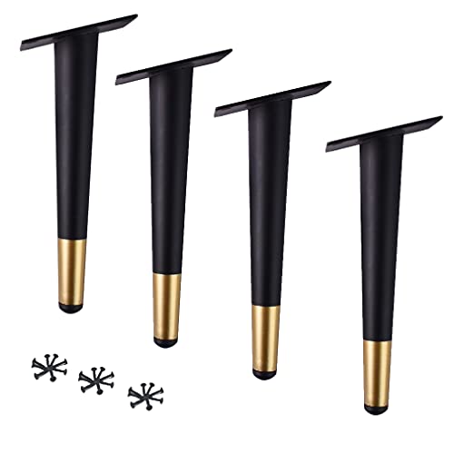 WDCDYQDH 4 Stück Metallmöbelbeine Kegel Tisch TV-Schrankfüße schwarz DIY Sofa Kaffeestuhl Fuß Küche (gerade 72cm) (schräg von WDCDYQDH