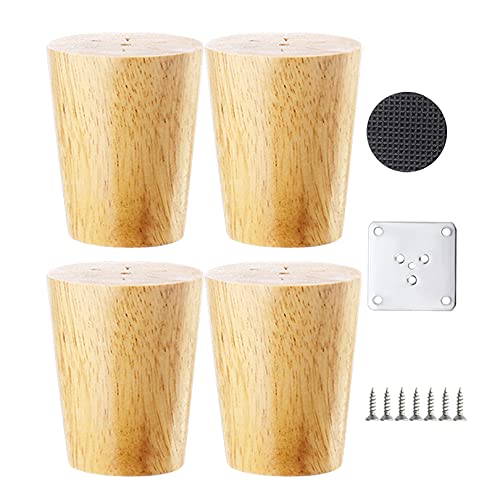 WDCDYQDH 4 Stück Möbelfüße aus Massivholz, Tischbeine, Matten, Sofa, Ersatz, Teeschrank, Winkel (schräger Fuß 40 cm) (gerade 8 cm) von WDCDYQDH