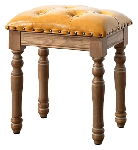 WDCDYQDH Frisiertischhocker, Schminkstuhl, Klavier, Holz, Eingangsbereich, Schuhwechselhocker, Esszimmerhocker (orange) (orange 40 x 30 x 47 cm) von WDCDYQDH