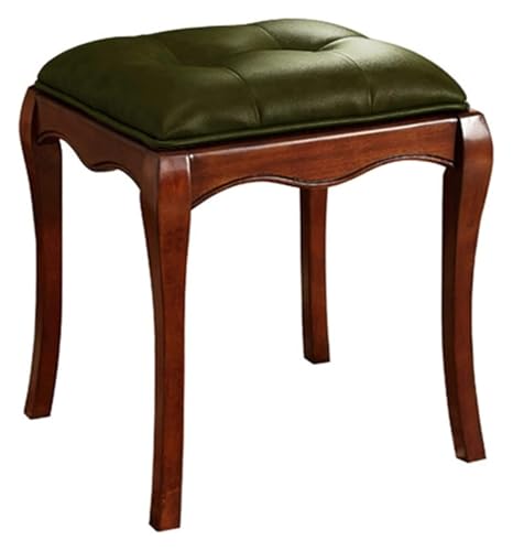WDCDYQDH Frisiertischhocker, Schminkstuhl, Klavier, Holz, einfacher Esszimmerhocker (Grün) (Grün 42 x 38 x 46 cm) von WDCDYQDH