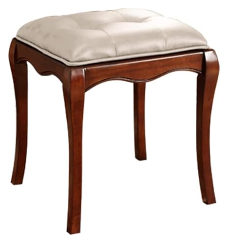 WDCDYQDH Frisiertischhocker, Schminkstuhl, Klavier, Holz, einfacher Esszimmerhocker (Grün) (beige 42 x 38 x 46 cm) von WDCDYQDH