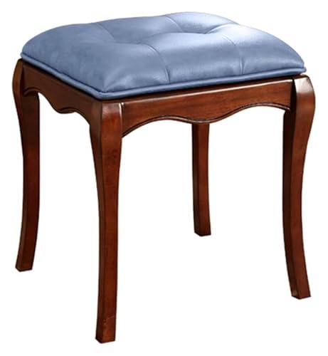 WDCDYQDH Frisiertischhocker, Schminkstuhl, Klavier, Holz, einfacher Esszimmerhocker (Grün) (hellblau, 42 x 38 x 46 cm) von WDCDYQDH