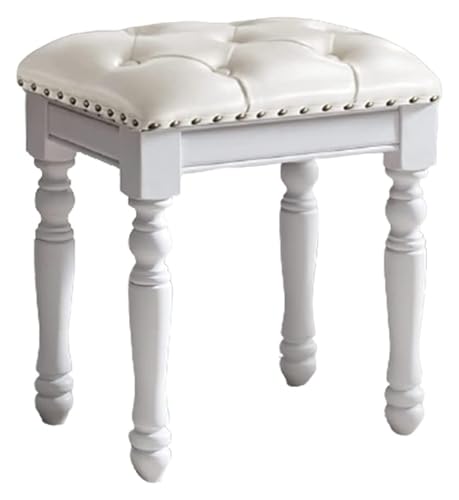 WDCDYQDH Frisiertischhocker, Schminkstuhl, Klavier, Schlafzimmer, Esszimmerhocker aus Holz (Grün) (Weiß 40 x 30 x 45 cm) von WDCDYQDH