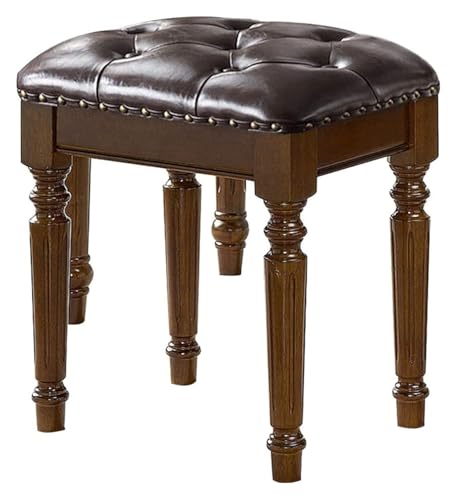 WDCDYQDH Frisiertischhocker, Schminkstuhl, Klavierhocker, Schlafzimmerhocker aus Massivholz, Wohnzimmerhocker (Braun) (Braun 40 x 30 x 45 cm) von WDCDYQDH