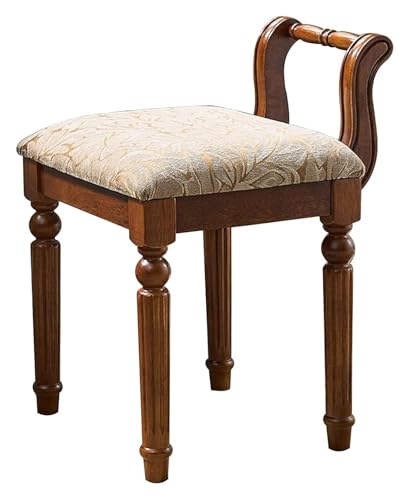 WDCDYQDH Frisiertischhocker, Schminkstuhl, Klavierhocker aus Holz, Esszimmerhocker, Empfangszimmerhocker (Bruin (b)) (Bruin (a) 45 x 43 x 45 cm) von WDCDYQDH