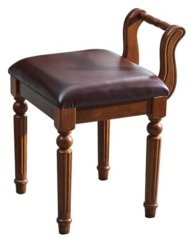 WDCDYQDH Frisiertischhocker, Schminkstuhl, Klavierhocker aus Holz, Esszimmerhocker, Empfangszimmerhocker (Bruin (b)) (Bruin (b) 45 x 43 x 45 cm) von WDCDYQDH