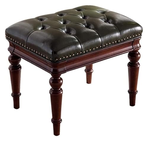 WDCDYQDH Frisiertischhocker, Schminkstuhl, Klavierleder, Massivholzhocker (Blau) (Grün 56 x 41 x 46 cm) von WDCDYQDH