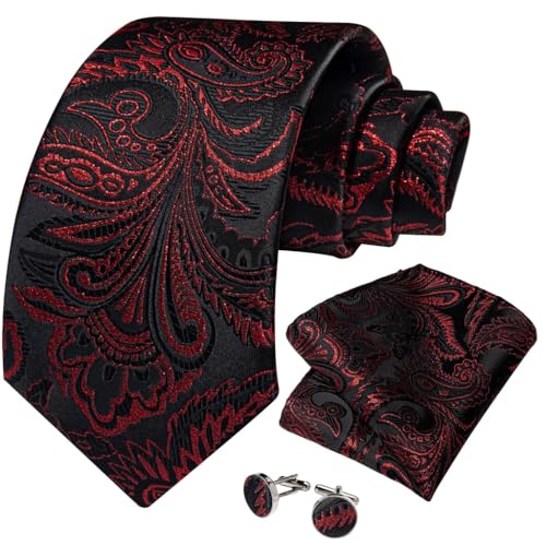 WDCDYQDH Herren-Krawatten-Set mit Business- und Party-Accessoires, Einstecktuch und Manschettenknöpfen (D Hellgrau) von WDCDYQDH