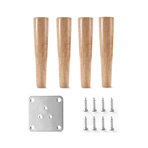 WDCDYQDH Holz Sofa Beine 4 stücke Ersatz Höhe Tisch Kommode Mit Schrauben Montage Platte (schräge Füße 10cm/4in) (gerade von WDCDYQDH