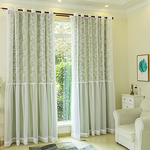 WDCDYQDH Schwarzer Vorhang mit transparentem Tüll, weicher Voile-Spitze, solide Paneele, wärmeisolierte Vorhänge, gefütterte Ösenvorhänge (Beige, 200 x 270 cm) (Grün, 170 x 250 cm) von WDCDYQDH