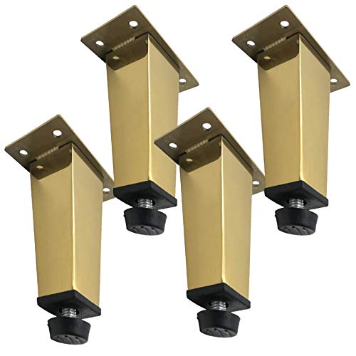 WDCDYQDH Set mit 4 Möbelbeinen aus Metall, Edelstahl, für Schränke, quadratische Kegel, Sofas, Küchenfüße, Ersatz für Schreibtische (70 mm) (eine Farbe: 110 mm) von WDCDYQDH