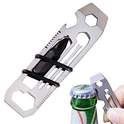 6 in 1 Multitool, einschließlich Schraubendreher, 2 Größen von Inbusschlüssel, Waage, Kreuzschlitzschraubendreher, Flaschenöffner für Camping und Zuhause, EDC Edelstahl Multi Tool von WDEC