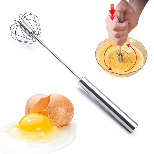 WDEC Schneebesen Edelstahl, Quirl Schneebesen Milchaufschäumer manuell Handmixer Handrührer Küchengerät Edelstahl, Handschneebesen Vielseitiges Werkzeug für Egg Beater, Milk Frother von WDEC