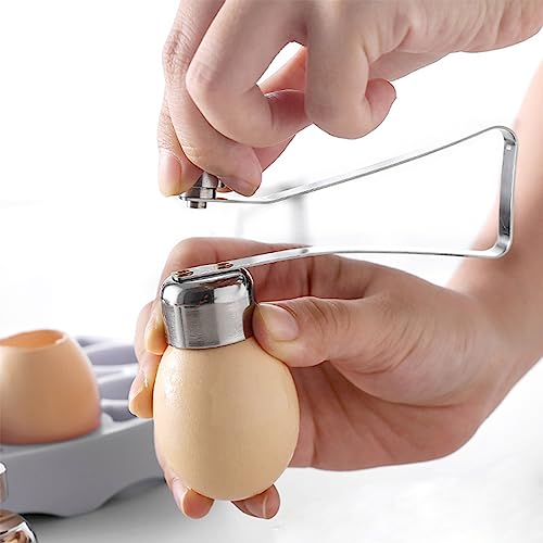 Shell-Öffner Eieröffner Stainless Steel Egg Topper Cutter für Rohes/Weiches Hartgekochtes Ei, Edelstahl doppelseitiger Eierdeckelöffner Cracker für weich gekochtes Ei von WDEC