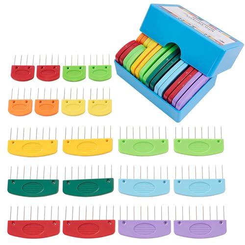 WDEC 20PCS Kammnadeln Strick Blockern Stricken Set, Viele Größen, Knit blockers box, Kammnadeln zum Spannen für Spannmatten Stricken, Strickblocker Strick-Blockierkämme Spannnadeln, Strickblocker ﻿ von WDEC