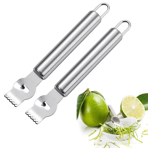 Zitrusfrüchte Zester, Zitrone Edelstahl Zester Reibe Orange Citrus Küchenschäler Werkzeug mit Kanalmesser, Premium Sabatier Küchenchef Werkzeug Handheld Obst Orangenschäler Küchenwerkzeuge von WDEC