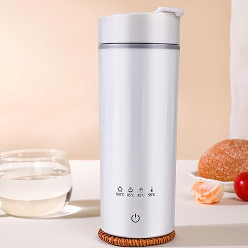 WDEC Elektrischer Reisewasserkocher Klein 475ml, 4 Temperatureinstellbar, Tragbarer Reise Wasserkocher 304 Edelstahl Liner Automatische Abschaltung von WDEC