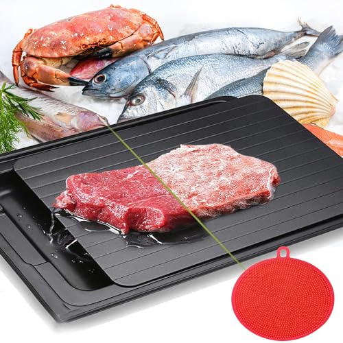 WDEC Schnelles Auftauen Tablett, Defrost Tray Magische Auftauplatte Auftauen Tiefkühlkost, Auftauplatte, Aluminium Abtauplatte Schnelles Auftauen Platte (35.5 * 20.5 * 0.2cm) von WDEC