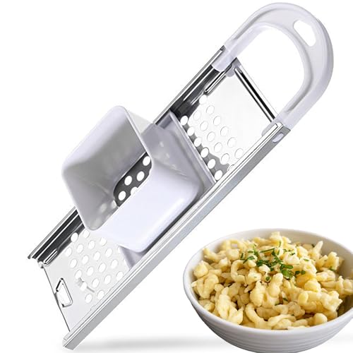 Spätzlehobel mit Teigschlitten, Spätzlehobel Spätzle Reibe Spätzlepresse Spätzlesieb, Spätzlehobel aus Edelstahl, Edelstahl Spätzlereibe, Maße 32.5 x 11 x 6.5 cm von WDEC