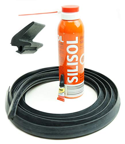 WDF-Service GmbH Dichtungs-Set, Lippendichtung 70/140 (70/153) für Braas/Dörken-Atelier-Fenster (AF 86/BA/DA), Schwarz, wasserfest, passend für Braas Atelier-Fenster ab Bj.1986 von WDF-Service GmbH