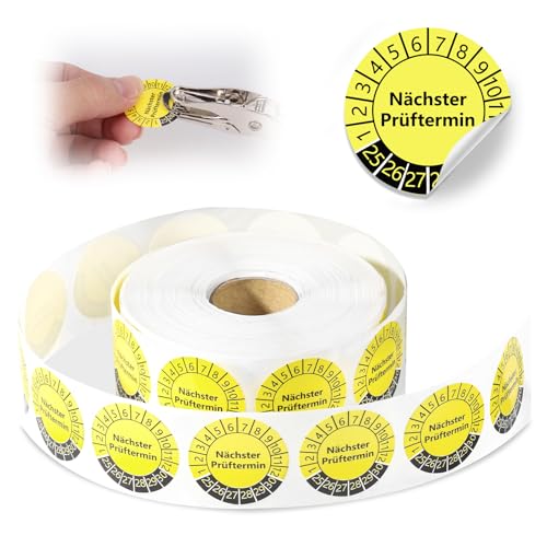 1000 Stück Mehrjahresprüfplaketten 2025-2030 30MM Prüfplaketten Nächster Prüftermin Gelb Jahresprüfplakette Prüfsiegel Elektrogeräte Selbstklebend Polyvinylchlorid Wartungsetiketten für Prüfung 1000 Stück Mehrjahresprüfplaketten 2025-2030 30MM Prüfplaketten Nächster Prüftermin Gelb Jahresprüfplakette Prüfsiegel Elektrogeräte Selbstklebend Polyvinylchlorid Wartungsetiketten für Prüfung von WDFCN