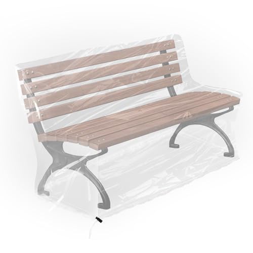 WDFCN Abdeckplane Gartenmöbel 3 Sitzer Gartenbank Abdeckung 160 * 80 * 75cmTransparent Schutzhülle Gartenbank mit Kordelzug Kordelzugverschluss unten Abdeckhauben Hüllen PE für Regenschu von WDFCN