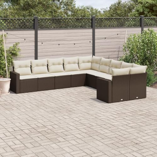 10-Piece Garden Sofa Set with Cushions Brown PE Rattan Outdoor Furniture for Patio Terrace, Modular Design Weather-Resistant Poly Rattan Sectional Sofa Set with Storage & Washable Covers 10-Piece Garden Sofa Set with Cushions Brown PE Rattan Outdoor Furniture for Patio Terrace, Modular Design Weather-Resistant Poly Rattan Sectional Sofa Set with Storage & Washable Covers von WDGJJFECNMUEHI