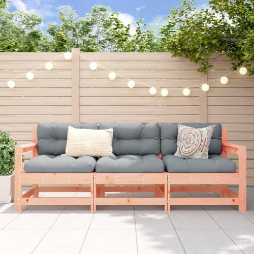3-Piece Garden Lounge Set Solid Douglas Fir Wood Outdoor Furniture for Patio, Balcony, Terrace - Modular Design with Comfortable Backrest Armrests - Durable Weather-Resistant Untreated Wood von WDGJJFECNMUEHI