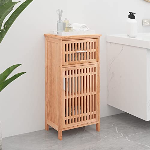 Badschrank Massivholz Nussbaum 42x29x82 cm Badezimmer Schrank mit Schublade und 2 Fächern, Stauraum Organizer für Badmöbel, Ventilation Design, Wandmontage, Robustes Naturholz Möbelstück von WDGJJFECNMUEHI