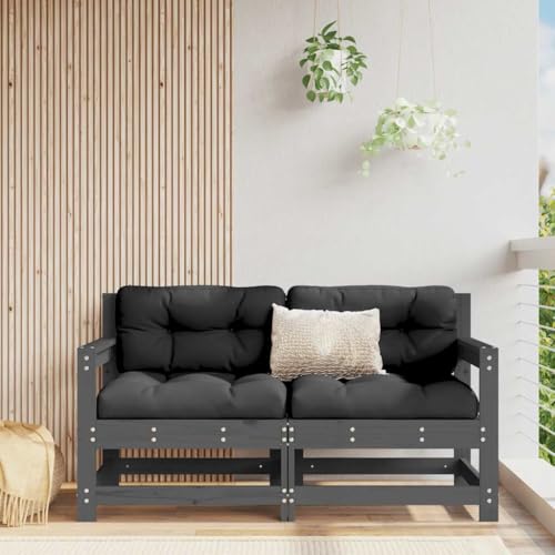 Garden Chairs with Cushions 2 Pcs Gray Solid Pine Wood Outdoor Furniture Set for Patio Terrace Backyard Comfortable Lounge Seating with Armrests and Thick Padded Cushions 110kg Capacity Garden Chairs with Cushions 2 Pcs Gray Solid Pine Wood Outdoor Furniture Set for Patio Terrace Backyard Comfortable Lounge Seating with Armrests and Thick Padded Cushions 110kg Capacity von WDGJJFECNMUEHI