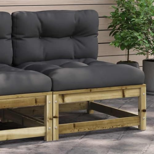 Garden Sofa without Armrests with Cushions, Pressure-Treated Pine Wood Outdoor Furniture Set for Patio, Terrace, Backyard, Weather-Resistant & Comfortable Modular Design, 70 x 70 x 67 cm von WDGJJFECNMUEHI