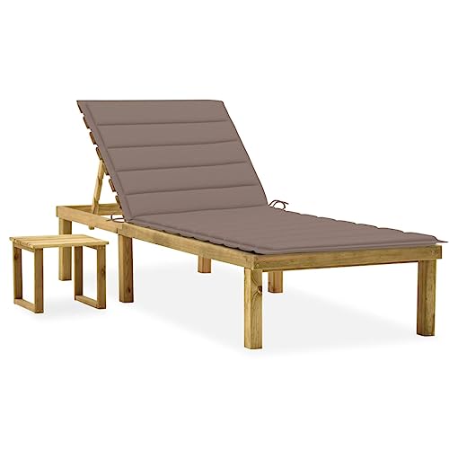 Garden Sun Lounger with Table and Cushion, Adjustable Reclining Chair, Weather-Resistant Treated Pine Wood, Patio Poolside Relaxation, Outdoor Furniture for Terrace Balcony Garden Sun Lounger with Table and Cushion, Adjustable Reclining Chair, Weather-Resistant Treated Pine Wood, Patio Poolside Relaxation, Outdoor Furniture for Terrace Balcony von WDGJJFECNMUEHI