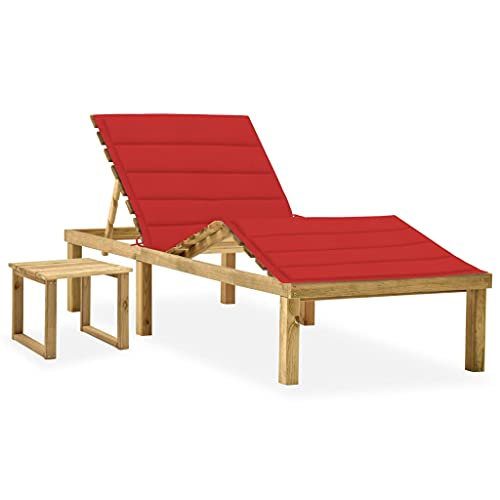 Garden Sun Lounger with Table and Cushion - Adjustable Reclining Pine Wood Chaise Lounge for Patio, Poolside Weather-Resistant Outdoor Furniture Set with Side Table for Drinks & Accessories Garden Sun Lounger with Table and Cushion - Adjustable Reclining Pine Wood Chaise Lounge for Patio, Poolside Weather-Resistant Outdoor Furniture Set with Side Table for Drinks & Accessories von WDGJJFECNMUEHI