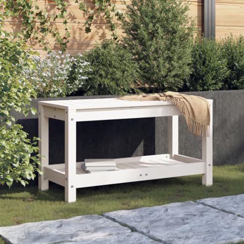 Gartenbank Weiß Outdoor Bank Massivholz Kiefer 82.5x35x45 cm Gartenmöbel Terrasse Sitzbank Holzbank rustikal wasserfest langlebig Gartenbank Weiß Outdoor Bank Massivholz Kiefer 82.5x35x45 cm Gartenmöbel Terrasse Sitzbank Holzbank rustikal wasserfest langlebig von WDGJJFECNMUEHI