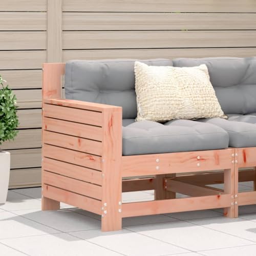 Gartensofa mit Armlehne und Kissen aus Massivholz Douglasie, Outdoor Gartenmöbel Set für Terrasse und Garten, Bequemes Latten-Design mit Grauen Polstern, Modulares Sofa für Loungebereich Gartensofa mit Armlehne und Kissen aus Massivholz Douglasie, Outdoor Gartenmöbel Set für Terrasse und Garten, Bequemes Latten-Design mit Grauen Polstern, Modulares Sofa für Loungebereich von WDGJJFECNMUEHI