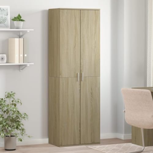 Highboard Sonoma Oak 60x35x180 cm Wood Particle Board Storage Cabinet with Doors, Elegant Living Room Bedroom Furniture Organizer with Ample Space von WDGJJFECNMUEHI