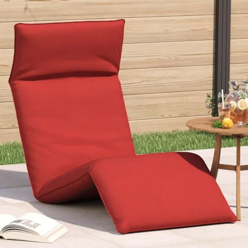 Klappbare Sonnenliege Rot 175x54x8, 5 cm Oxford-Gewebe, 5-fach Verstellbare Gartenliege & Strandliege mit Wasserabweisender Polsterung, Stabile Faltliege für Outdoor 110 kg Belastbarkeit von WDGJJFECNMUEHI
