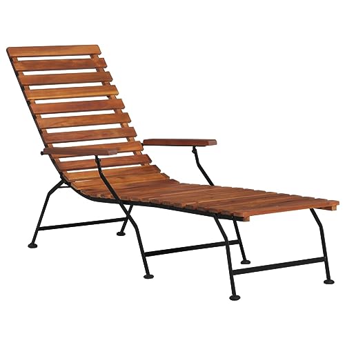 Outdoor Lounge Chair Solid Acacia Wood with Steel Frame, Adjustable Sunbed for Garden Patio Poolside, Weather-Resistant Ergonomic Recliner with Armrests & Footrest, Max Load 110kg, Easy Assembly Outdoor Lounge Chair Solid Acacia Wood with Steel Frame, Adjustable Sunbed for Garden Patio Poolside, Weather-Resistant Ergonomic Recliner with Armrests & Footrest, Max Load 110kg, Easy Assembly von WDGJJFECNMUEHI