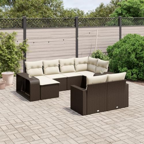 WDGJJFECNMUEHI 10-Piece Garden Sofa Set with Cushions Brown PE Rattan Outdoor Furniture for Patio Terrace, Modular Waterproof Storage Sectional Sofa Set UV Resistant Durable Poly Rattan WDGJJFECNMUEHI 10-Piece Garden Sofa Set with Cushions Brown PE Rattan Outdoor Furniture for Patio Terrace, Modular Waterproof Storage Sectional Sofa Set UV Resistant Durable Poly Rattan von WDGJJFECNMUEHI