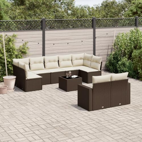 WDGJJFECNMUEHI 10-Piece Garden Sofa Set with Cushions Brown PE Rattan Outdoor Furniture for Patio Terrace Waterproof Storage Bag Modular Design UV Resistant WDGJJFECNMUEHI 10-Piece Garden Sofa Set with Cushions Brown PE Rattan Outdoor Furniture for Patio Terrace Waterproof Storage Bag Modular Design UV Resistant von WDGJJFECNMUEHI