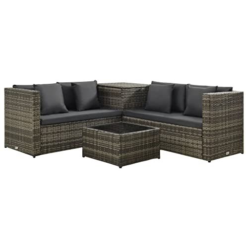 WDGJJFECNMUEHI 10-TLG. Garten-Lounge-Set mit Auflagen Poly Rattan Schwarzgartenmöbelset gartenmöbel Set Lounge gartenmöbel Set Garten loungeGeeignet für Gartenterrassen von WDGJJFECNMUEHI