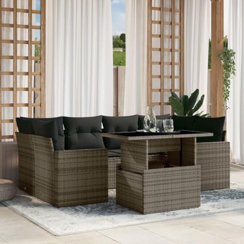 WDGJJFECNMUEHI 11-TLG. Garten-Essgruppe mit Kissen Braun Poly Rattangartenmöbelset gartenmöbel Set Lounge gartenmöbel Set Garten loungeGeeignet für Gartenterrassen WDGJJFECNMUEHI 11-TLG. Garten-Essgruppe mit Kissen Braun Poly Rattangartenmöbelset gartenmöbel Set Lounge gartenmöbel Set Garten loungeGeeignet für Gartenterrassen von WDGJJFECNMUEHI
