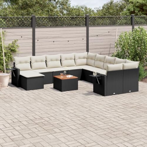 WDGJJFECNMUEHI 12-Piece Garden Sofa Set with Cushions Black PE Rattan Outdoor Furniture for Patio Terrace Backyard Modular Lounge Set Weather-Resistant UV-Protected WDGJJFECNMUEHI 12-Piece Garden Sofa Set with Cushions Black PE Rattan Outdoor Furniture for Patio Terrace Backyard Modular Lounge Set Weather-Resistant UV-Protected von WDGJJFECNMUEHI